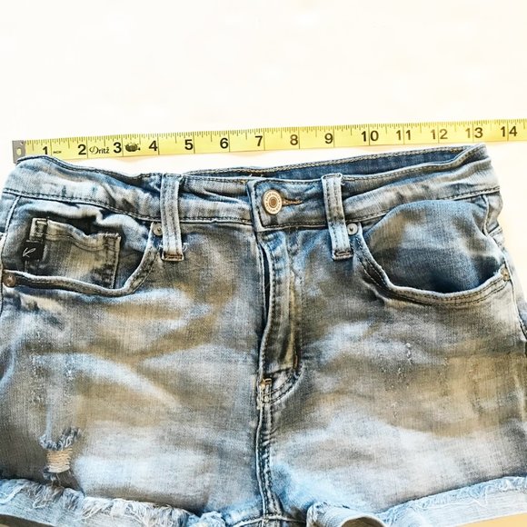 KANCAN Denim Distressed Cuffed Shorts Womens Medium 26 - Picture 7 of 8